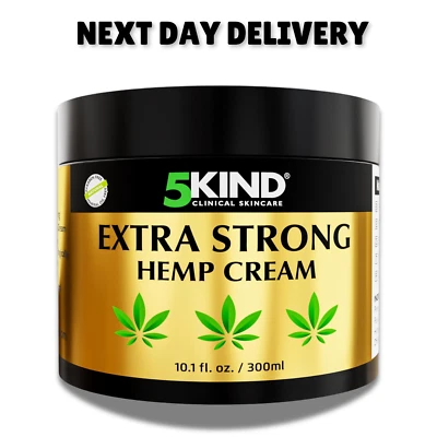 5kind Extra Strong Hemp Cream 300ml for Joint, Muscle and Back Pain Relief