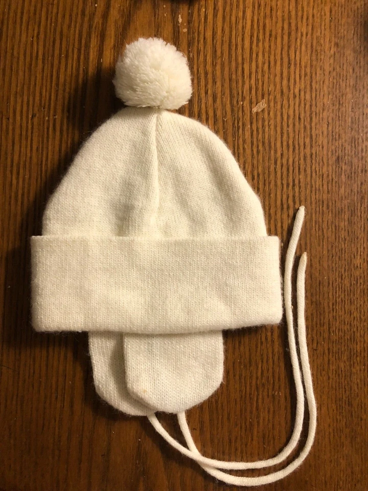 Sombrero de bebé tejido marfil miniwear vintage talla 0-3 meses Foto 4 de 4