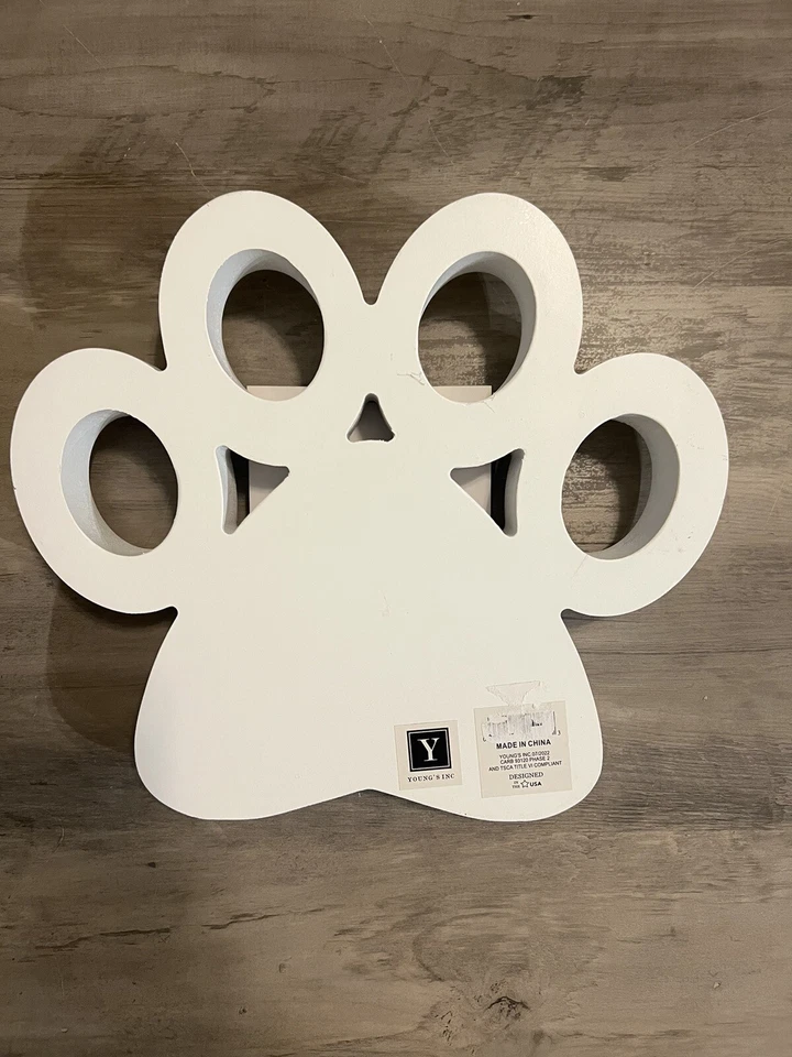 Marco de fotos de madera de perro, gato 4x6 impresión de pata de mascota, el amor es una palabra de cuatro patas Foto 2 de 2