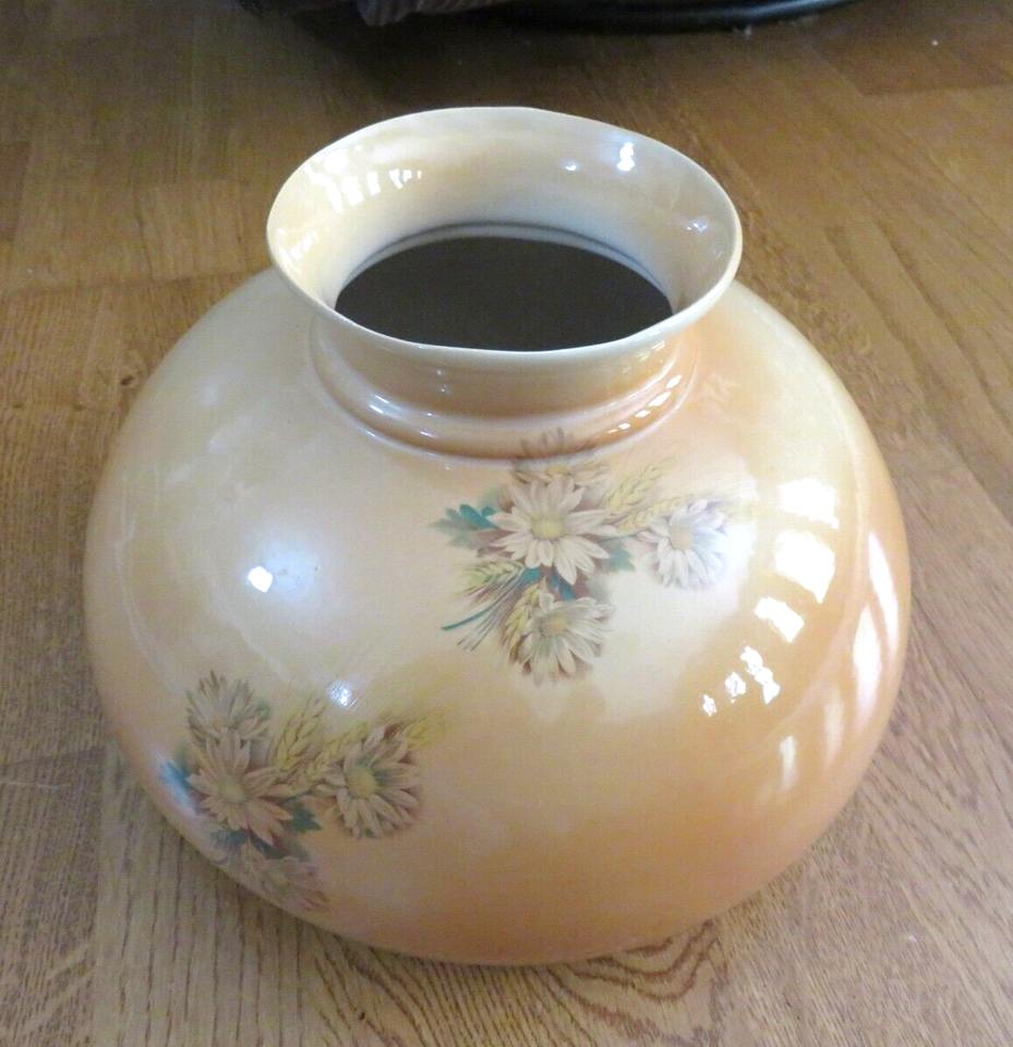 Vintage GWTW 10" Fitter Orange Hurricane Oil / Electric Glass Dome Lamp