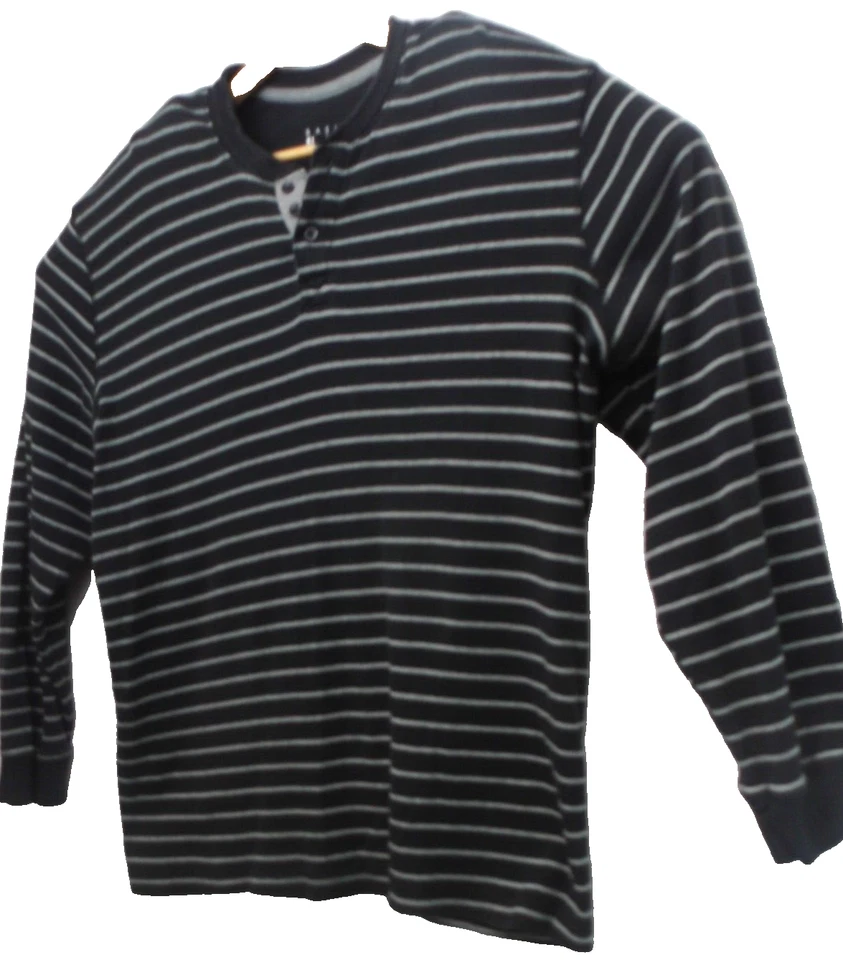 Basic Editions Men's Extra Large Tall Black & Gray Striped Pullover Sweater - Image 2 of 4
