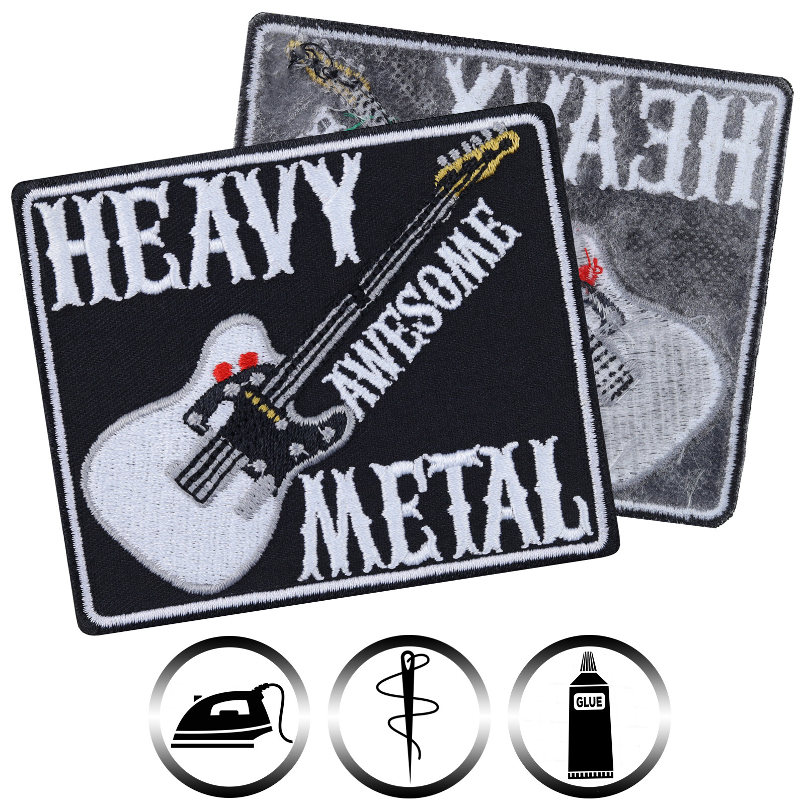 Aufnäher: HEAVY METAL Biker Aufbügler/Patch/Flicken/Bügelbild/Applikation