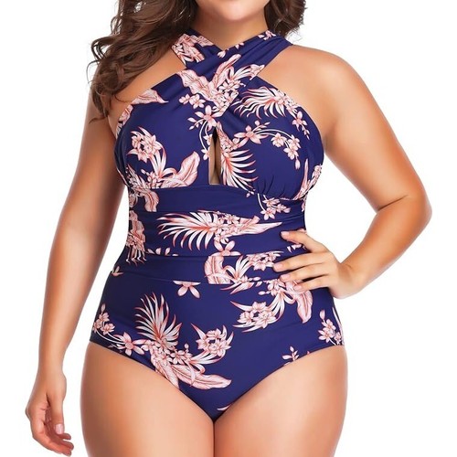YOU DI AN Women's Swimsuits Plus Size Tummy Control Lined Swimsuit - Size 5XL