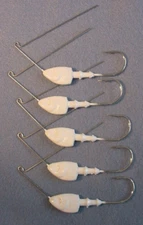 5 ~Pro Assassinator 1/2 oz Spinnerbait Heads 0.0385" Frame Mustad 6/0 White