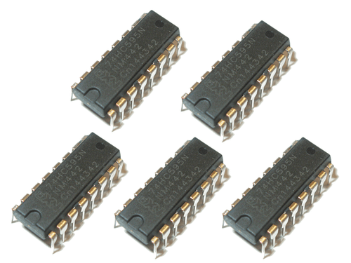 5 x 74HC595N 8-bit Schieberegister serial in und parallel out DIP-16