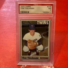 1970 Topps Tom Tischinski #379 *Twins* PSA 7 NM