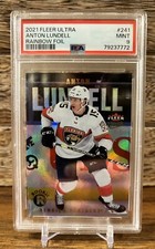 2021-22 Fleer Ultra Rainbow Foil ANTON LUNDELL PSA 9 Mint Rookie RC