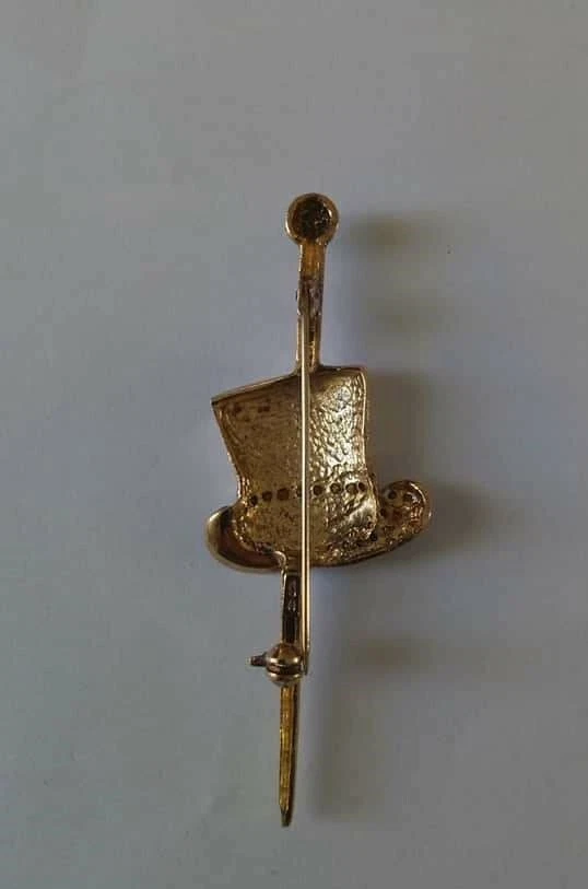 SPILLA VINTAGE IN ARGENTO PLACCATO ORO - Immagine 4 di 4