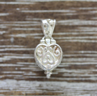 VINTAGE HEART BOX STASH STERLING SILVER 925 PENDANT OPENS SOUTHWEST RETRO