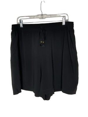 Jantzen Woven Pull-On Tie-Waist Cover-Up Shorts A602061 Black Size XL New