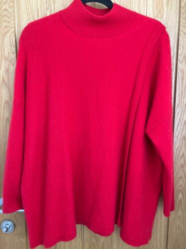 PURE LADIES RED CASHMERE LONG SEEVE  JUMPER size 18 PRE LOVED - Picture 1 of 8