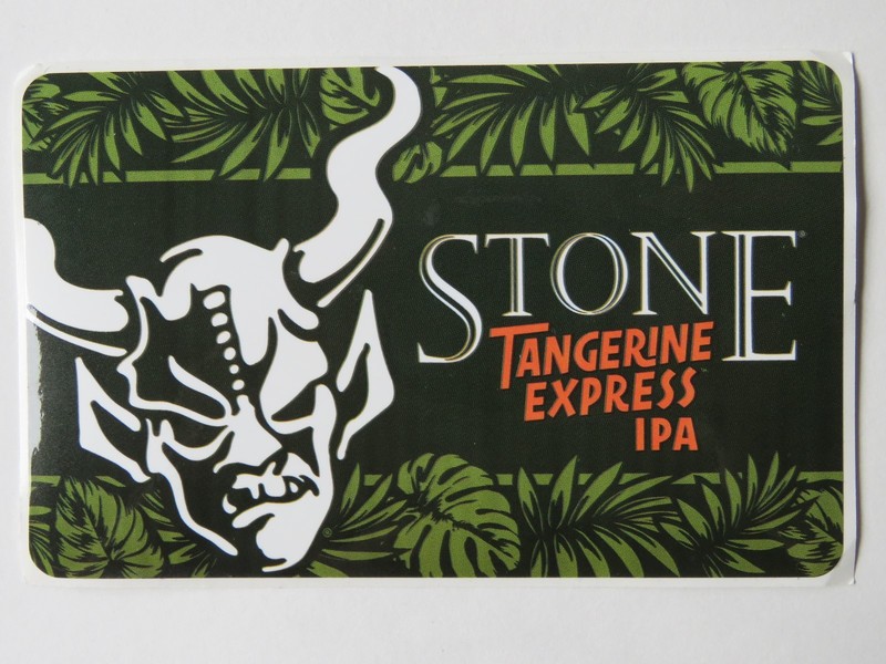 Beer STICKER ~ STONE Brewing Co Tangerine Express IPA ~ Escondido, CALIFORNIA