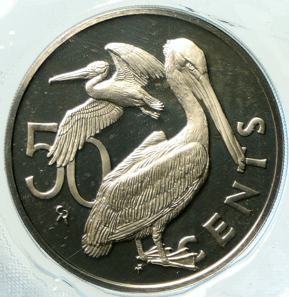 1974 British Virgin Islands UK Elizabeth II PELICAN Proof 50 Cent