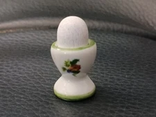 Reutter Miniature soft boiled egg holder Porcelain With Faux Egg