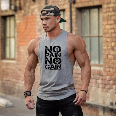 Men Gym Muscle Bodybuilding Sleeveless Shirt Sport Tank Top