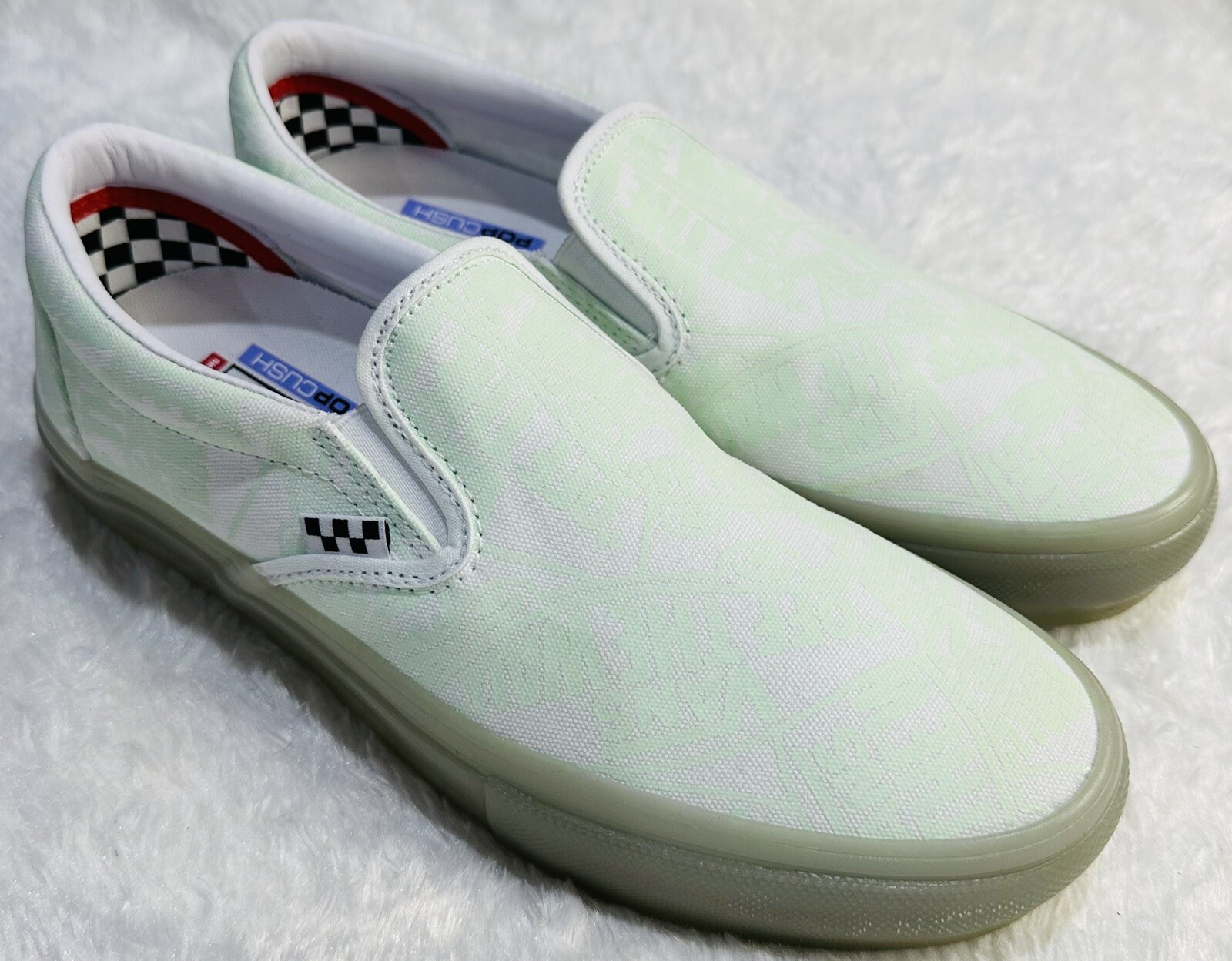 Vans Mens 9.5 Zumiez Glow Skate Slip-On Shoes with Pop Cush Dark Loafer-image