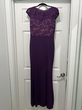 NWT - Rephyllis Women’s Purple Lace /Jersey Long Dress Sz Medium