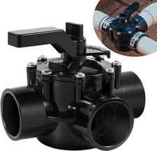 4715 3-Port Positive Seal NeverLube Valve, 170 GPM Flow for 1-1/2" & 2" PVC Pipe