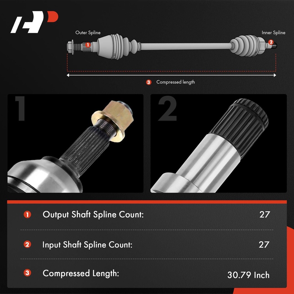 Rear CV Axle Shaft Assembly for Mercedes-Benz C43 AMG 2017-2022 C300 ...