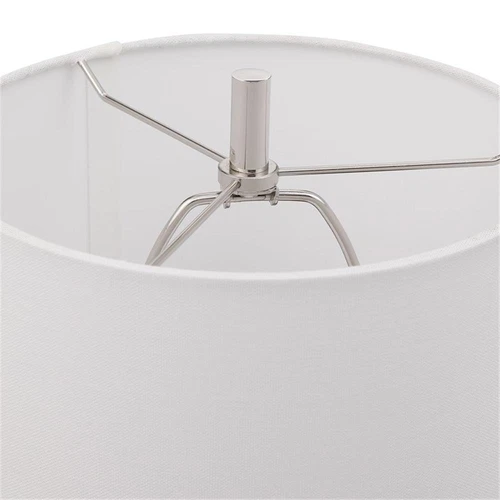 Uttermost Sussex Traditional Crystal and Metal Buffet Lamp in Nickel/White - Picture 5 of 9