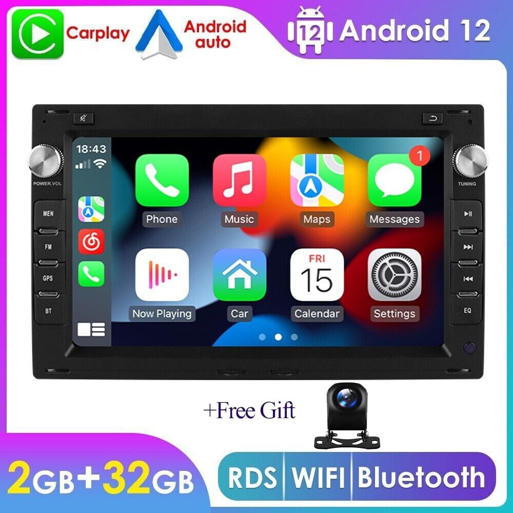 Wireless Carplay Android 12 GPS Navi Autoradio+Kamera für VW Polo 4 MK4 PASSAT