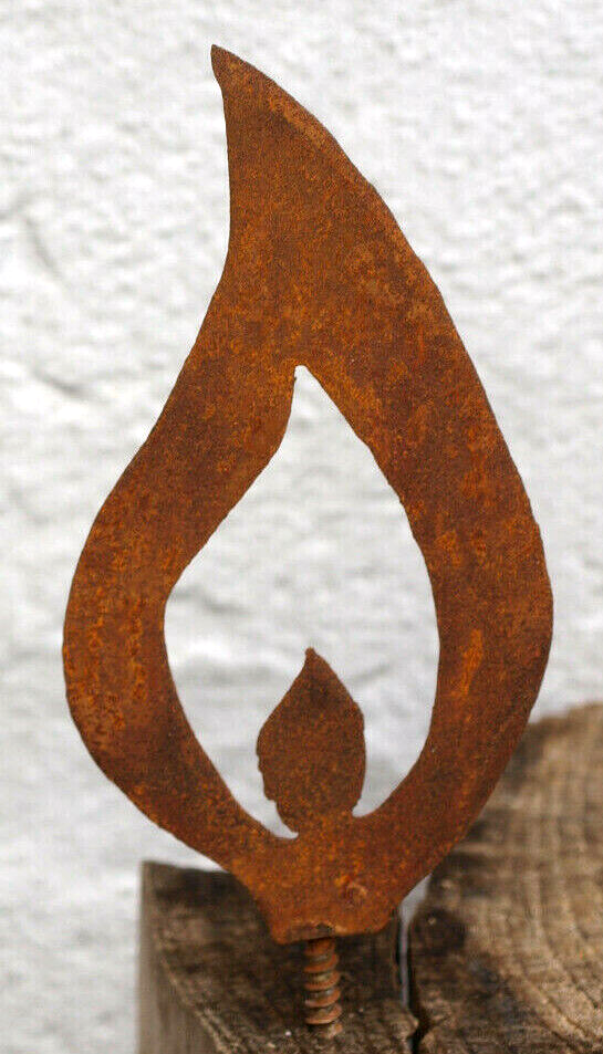 Rost Deko 5x Flammen GEWINDE Metall Gartendeko Weihnachtsdeko GH 13 cm ...