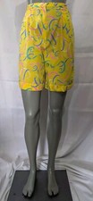 VTG 70s-80s Lilly Pulitzer The Lilly Yellow High Waisted Festive Print Shorts S