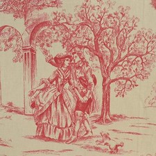 Textiles français Toile de Jouy Fabric | Aimee (Red)