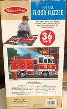 Melissa & Doug Giant Floor Puzzle Fire Truck Cardboard 36 Pc 34"x22" Kids Age 3+
