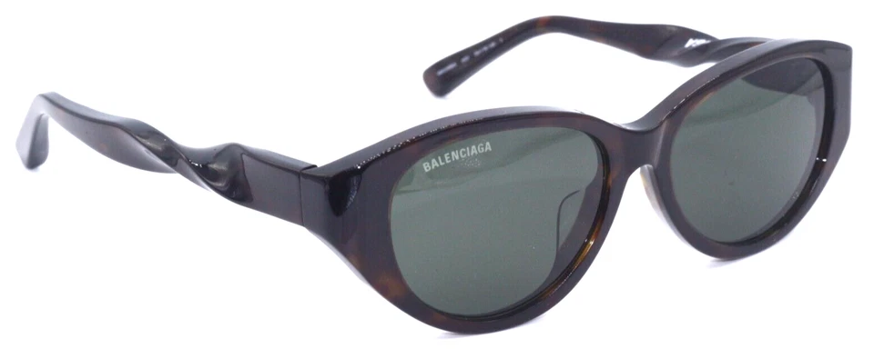 NUEVAS GAFAS DE SOL BALENCIAGA BB 0209SA 002 HABANA OSCURA CON LENTES VERDES AUTÉNTICAS 55-16 Foto 4 de 4