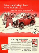 1941 WW 2 Era AD TEXACO SKY CHIEF GASOLINE GI Cartoon Gluyas Williams 022015