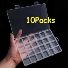 10PCS 24 Grid Plastic Compartments For Jewelry Bead Organizer Storage Box Case