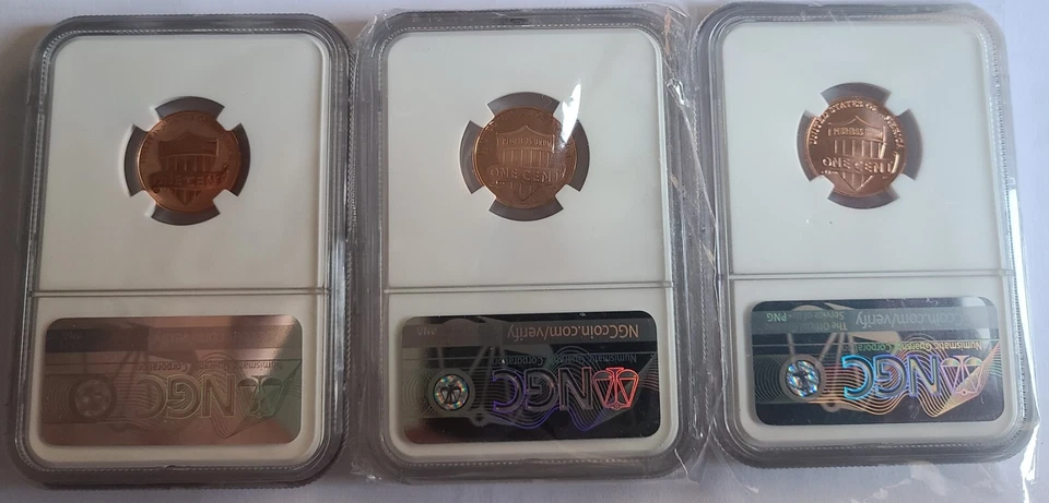 2019 W Lincoln Cent "3 coin" West Point Label Set- NGC - PF69R-PF69CAM-MS-69RD - Image 2 of 4