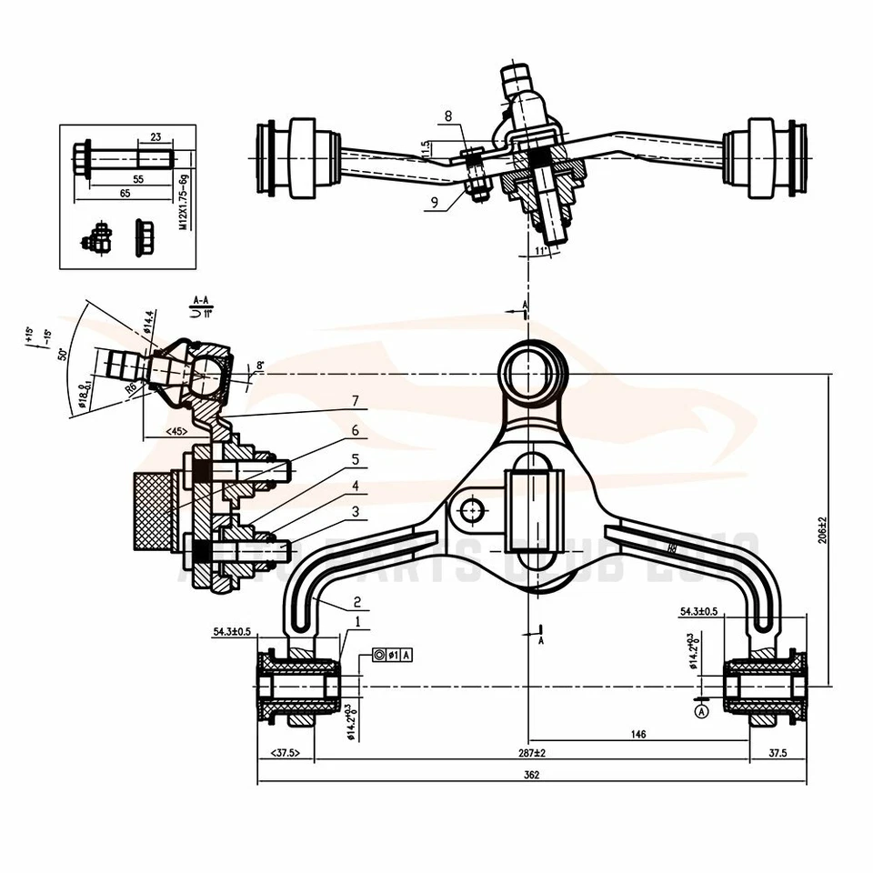 For 1995-2002 Lincoln Town Car 14pcs Front Suspension Upper Lower Control Arms Foto 2 de 4