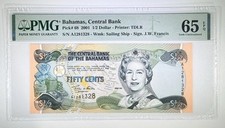 2001 Bahamas Central Bank 1/2 Dollar Pick#68 PMG 65 EPQ Gem UNC