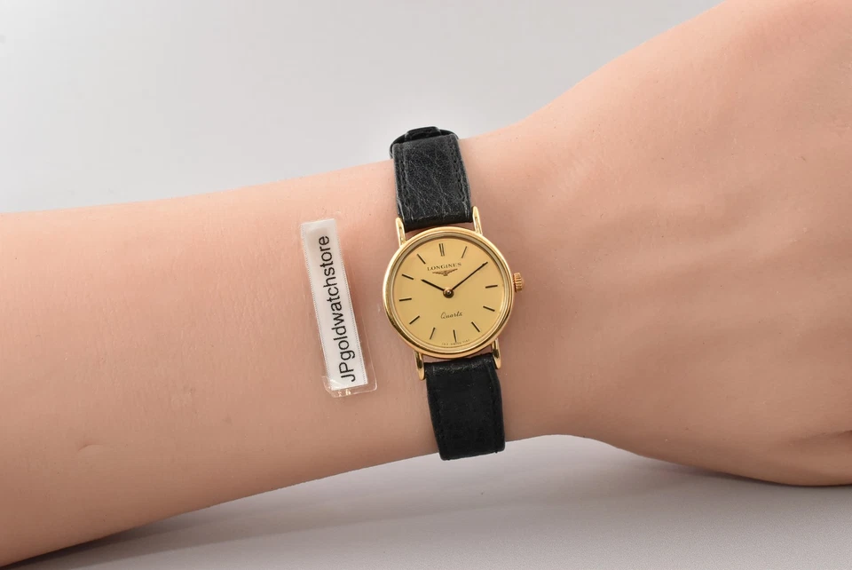 NewBatt "N MINT" Longines 7142 153 L153.4 Gold Dial Quartz Women's Watch Vintage - image 3 of 4