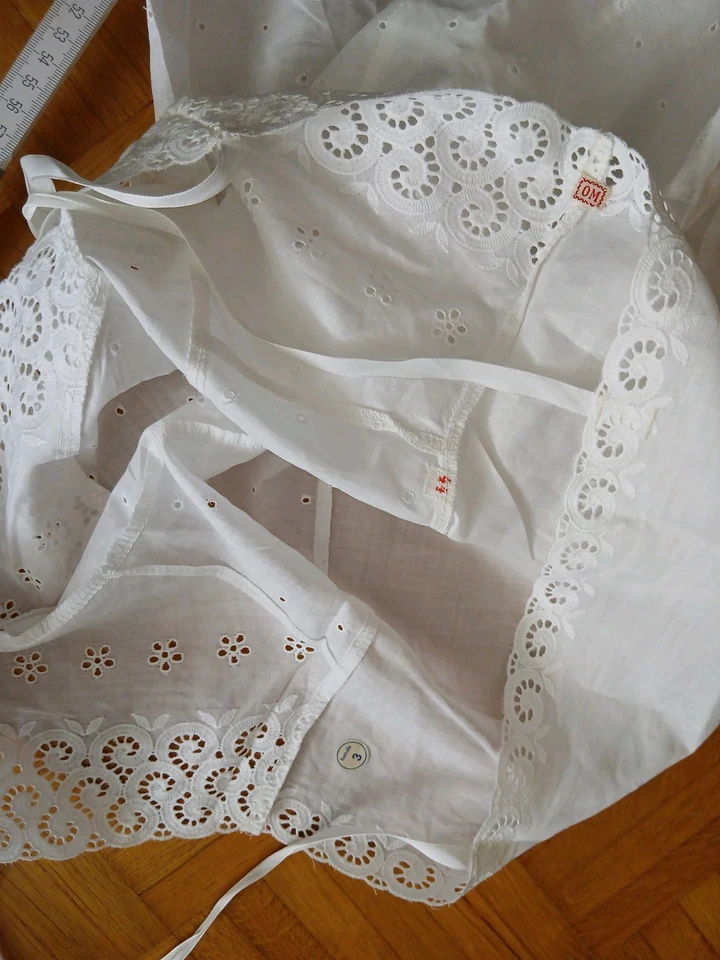Vintage Nachthemd Batist Unterkleid bestickt Lochmuster Gr. 44 weiß Neuwertig - Bild 4 von 4