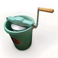 Vtg Mcm Sears Maid Honor 6 qt Hand crank Fiberglass ice cream Maker Freezer Mid