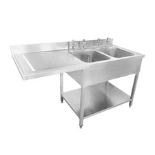 Stainless Sink Double Bowl Dishwasher Commercial Catering Kitchen Cleaning 16...