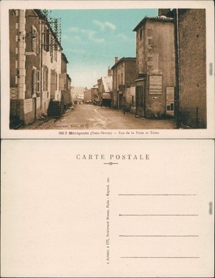 CPA Ménigoute Rue de la Poste et Tabac 1924