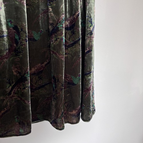 House Of Bruar Velvet Skirt Size 14 Green Pheasant Country Lined Autumn - Picture 10 of 13