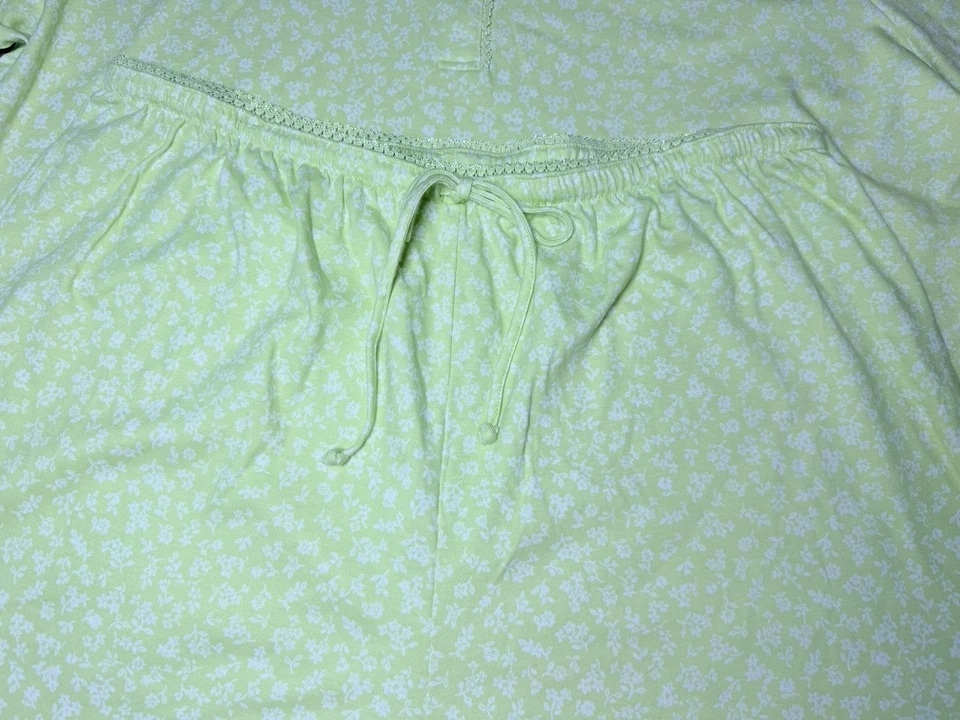 Conjunto de pijama Classic Elements para mujer 1X verde floral top pantalones cortos 2 piezas nuevo con etiquetas de colección Sears Foto 4 de 4
