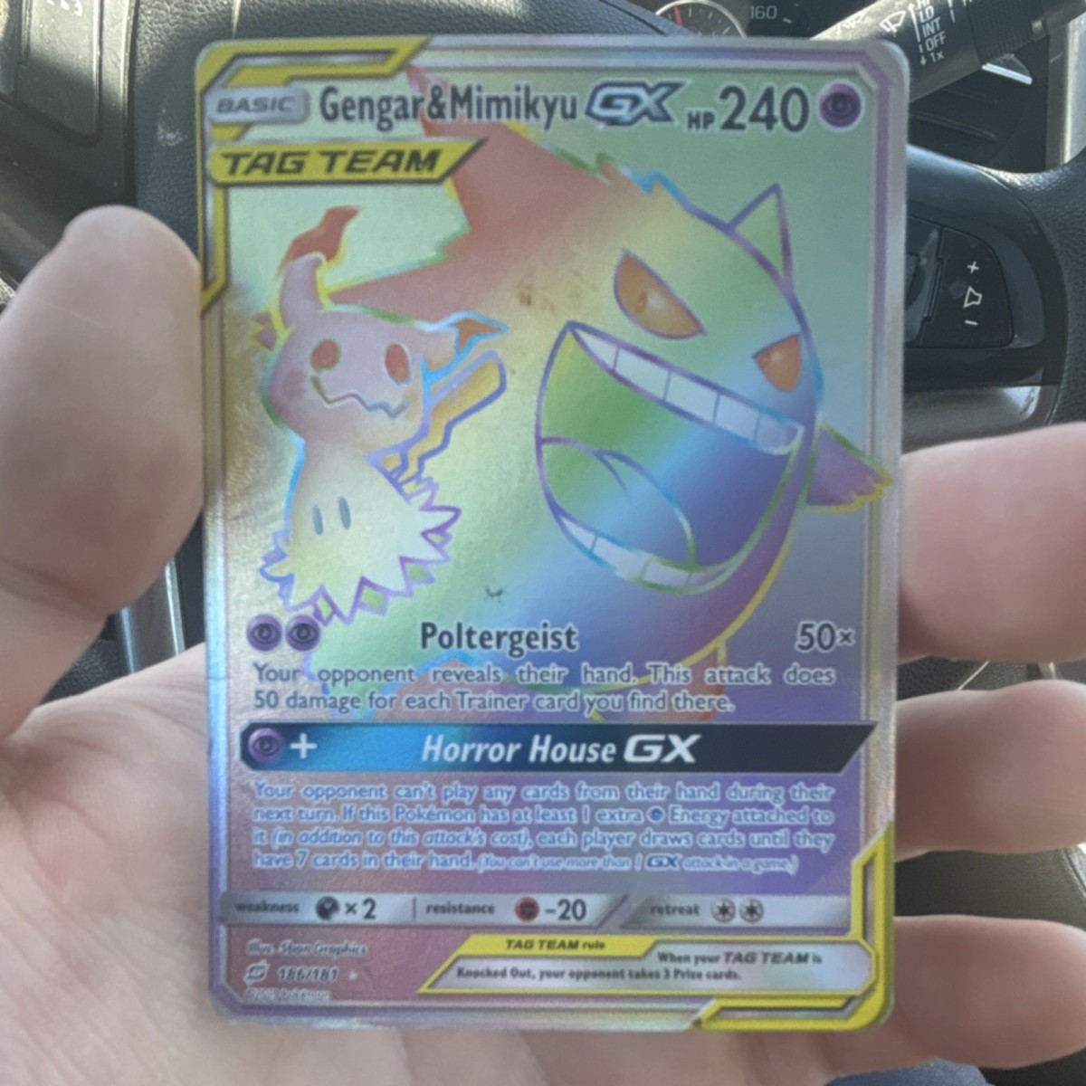Gengar & Mimikyu GX 186/181 SM-Team Up Secret Rare TAG TEAM Holo