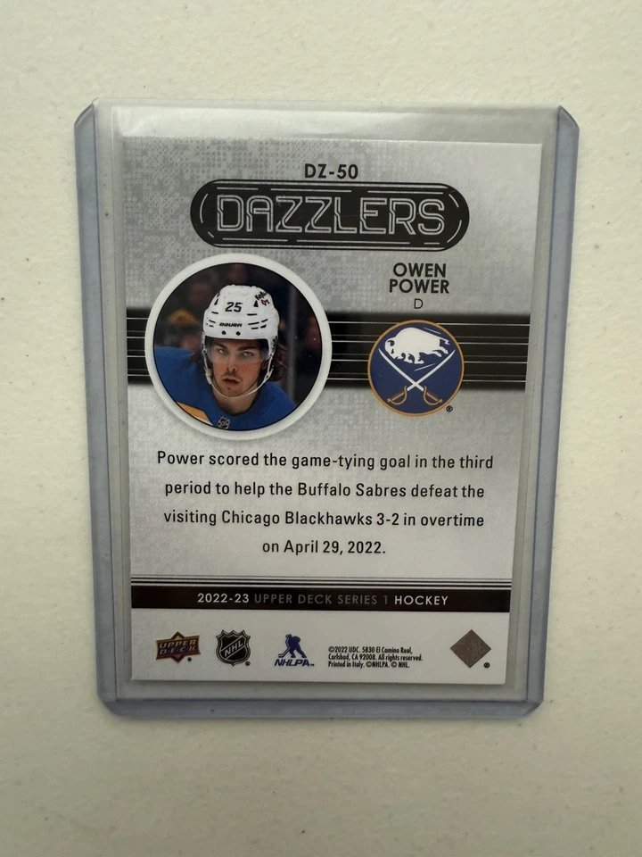2022-23 Upper Deck Series 1 Dazzlers Pink Owen Power #DZ-50 Rookie RC - Image 2 of 2