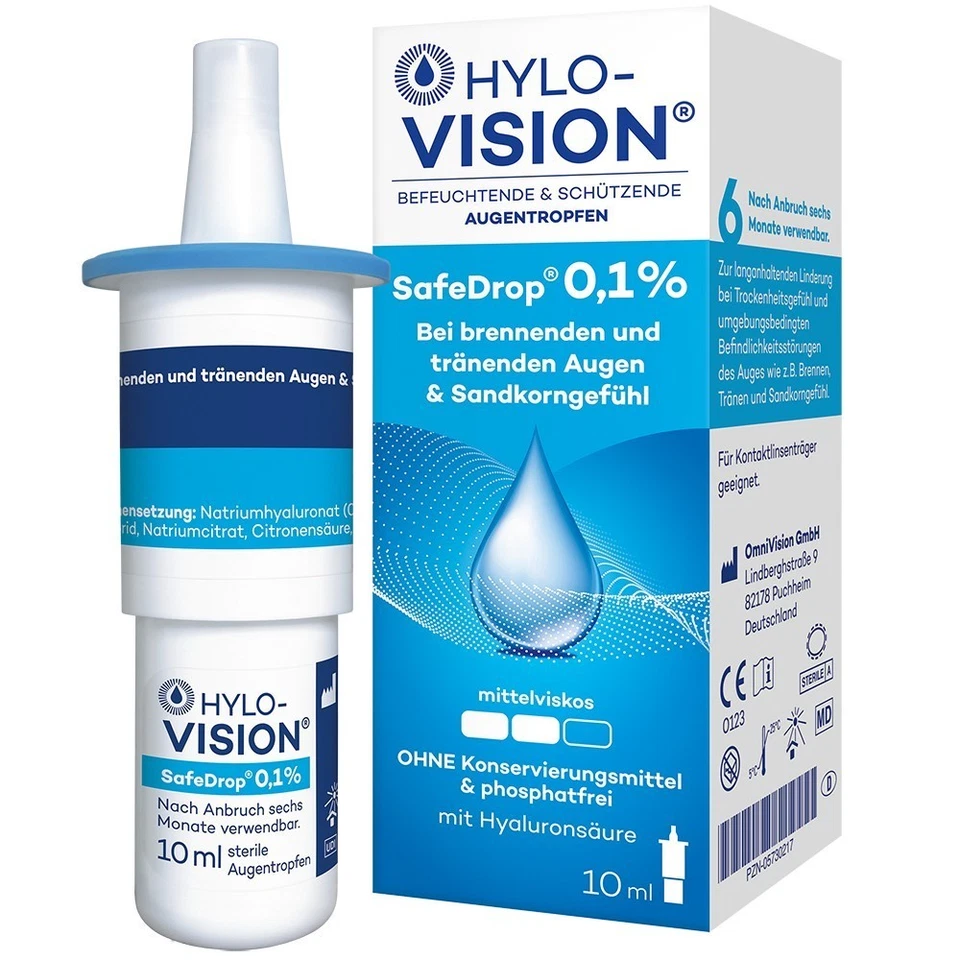 OMNIVISION GMBH HYLO-VISION SafeDrop 0,1% Augentropfen , 10 ml, PZN: 05730217