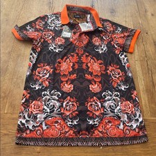 Barabas Men's Multicolor Print Polo Button Short Sleeve Shirt