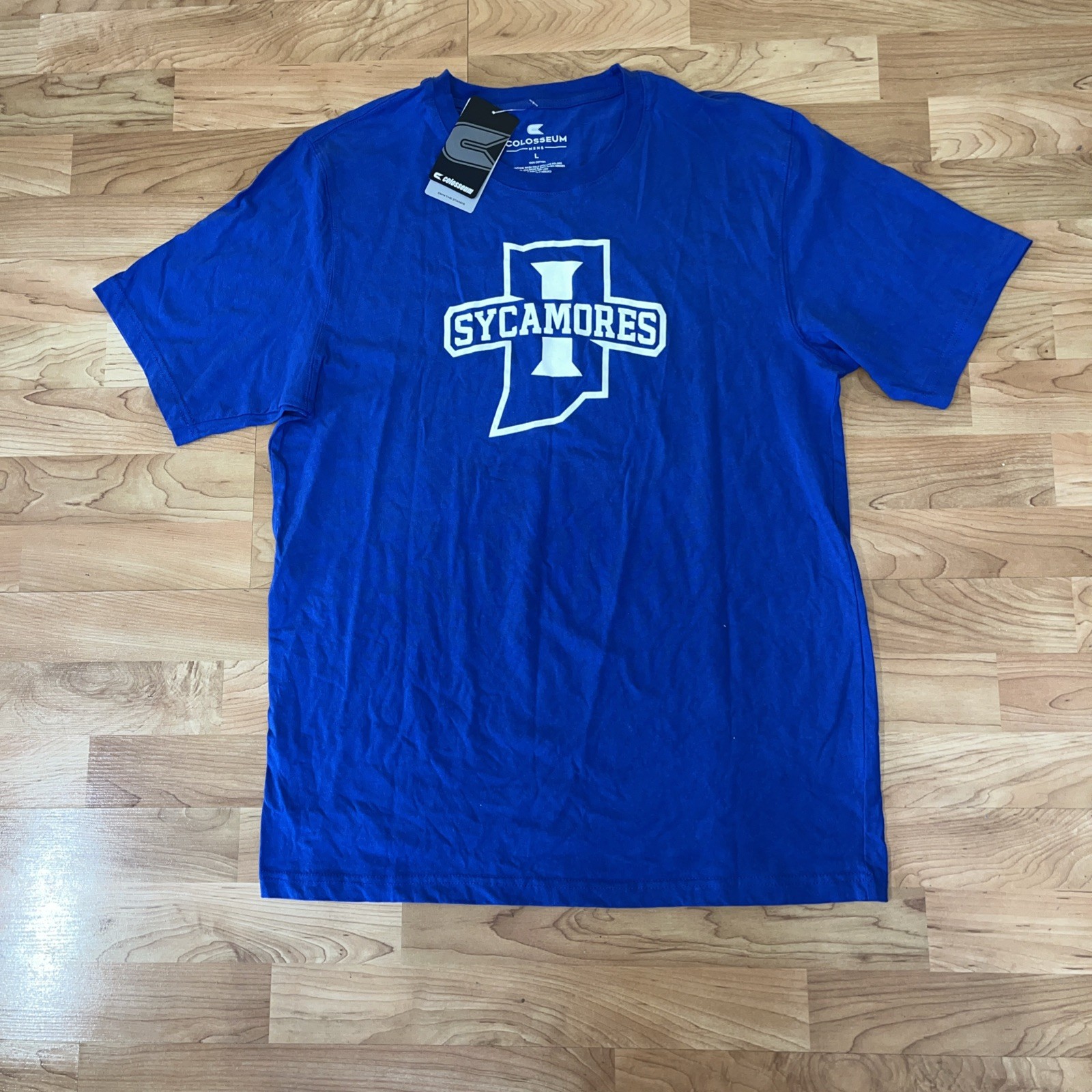 Colosseum Indiana State Sycamores Men’s Large Blue Short Sleeve T-shirt NWT