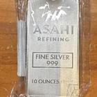 Asahi Refining 10 oz Fine Silver Bar .999 Fineness 10 Troy Ounces Silver Bar
