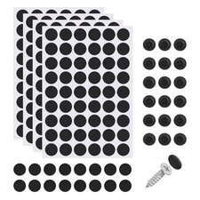 216Pcs Screw Hole Stickers and 200Pcs 12x3.5mm Screw Cover Caps, Black