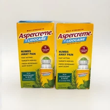 2pk~Aspercream Roll On Pain Relief With Rosemary/Mint - 2.5oz - Exp 03/26-05/26